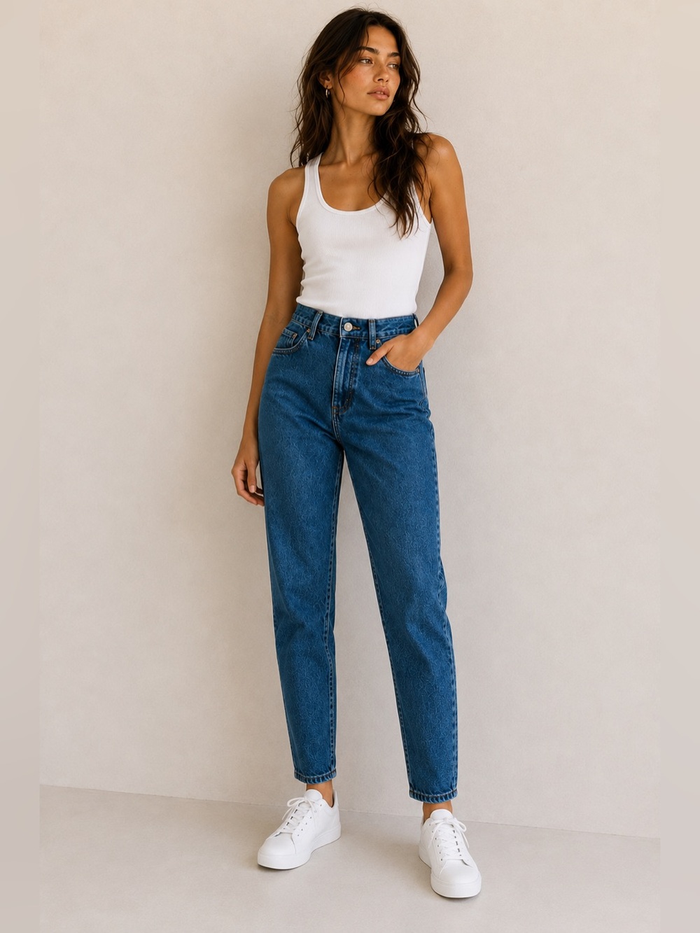 Vintage 90s Guess by Georges Marciano USA High Rise Mom Jeans Size 24 Teal Blue - Picture 2 of 7